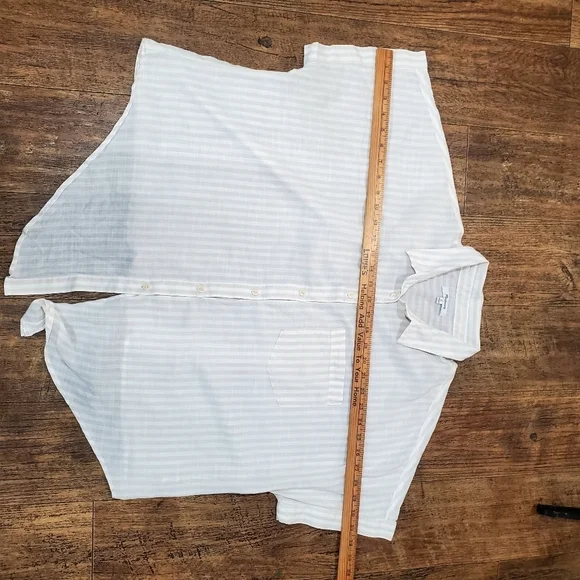 Madewell white- Beige button down short sleeve white shirt Size XL Cotton - Picture 3 of 11